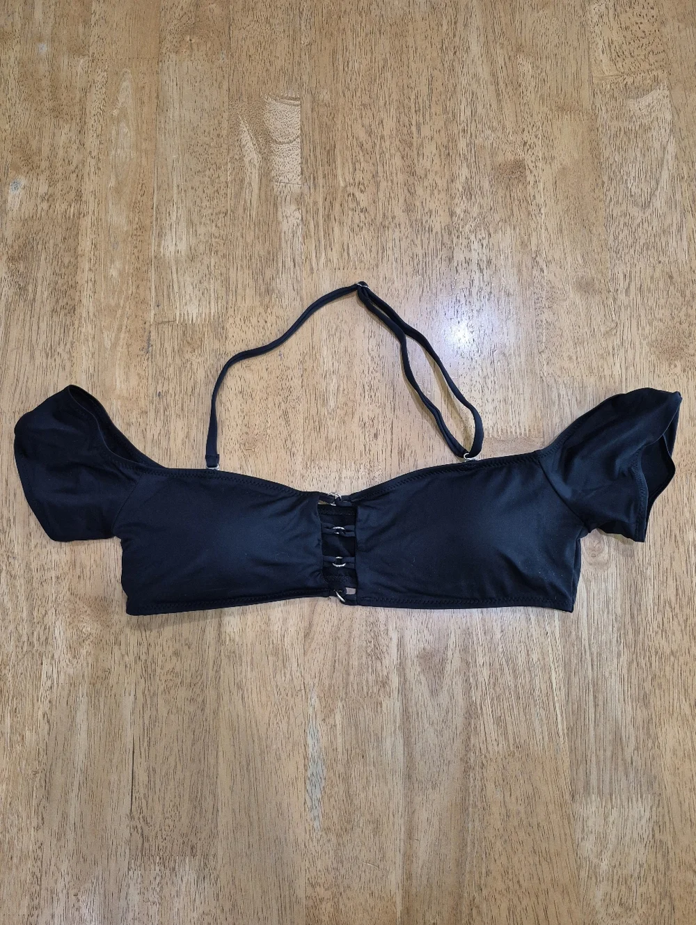 NWOT Sunny Co Ari Black Halter Bikini Top